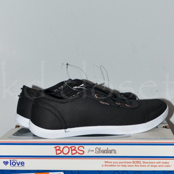 Skechers Women's BOBS B Cute Sneaker BLACK - Picture 2 of 8